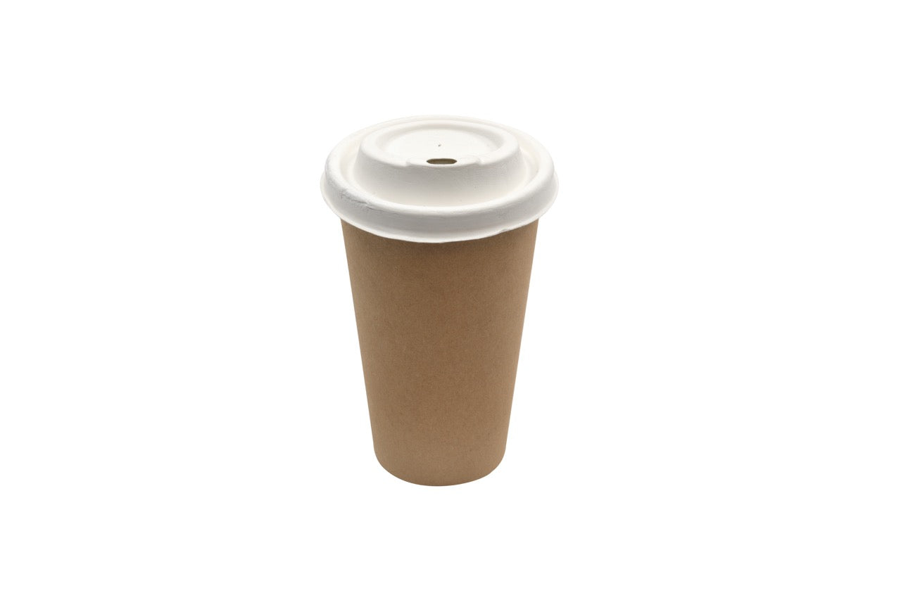Couvercle blanc en canne à sucre pour gobelet 360 / 480 ml - 1000 unités