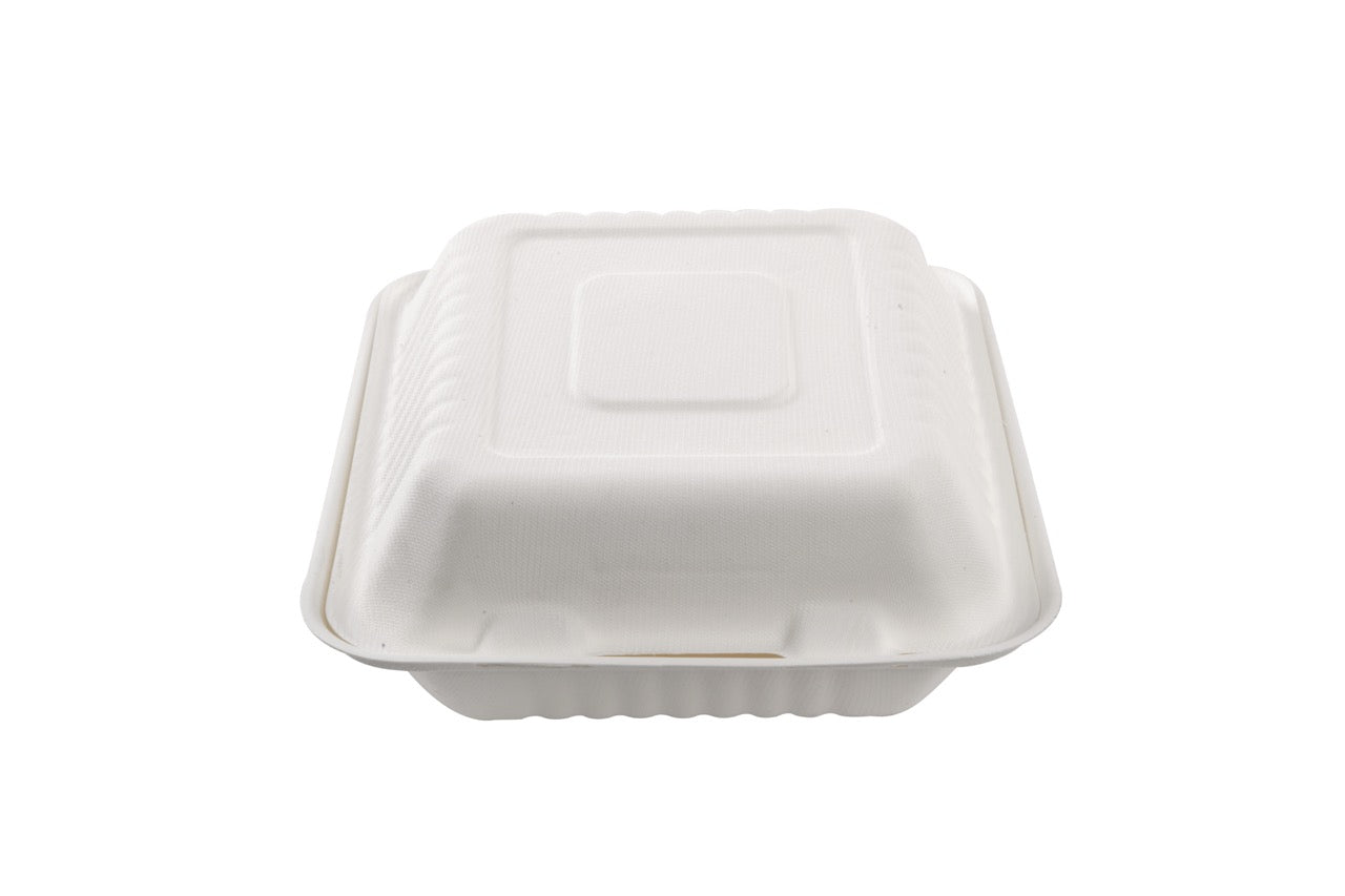 Boîte repas blanche en canne à sucre 1660 ml - 200 unités