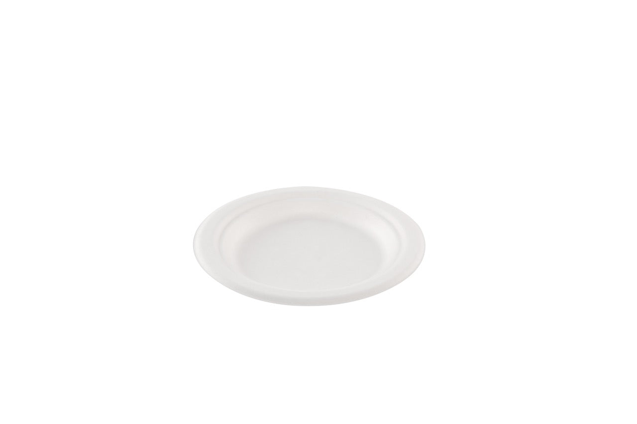 Assiette ronde blanche en canne à sucre Ø 15 cm - 800 unités