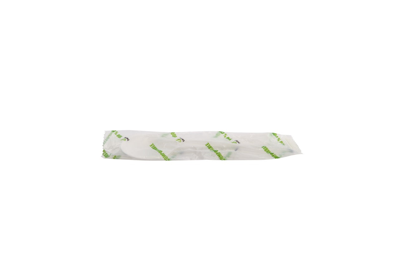 Petite cuillère blanche CPLA emballée individuellement 12,5 cm - 500 unités