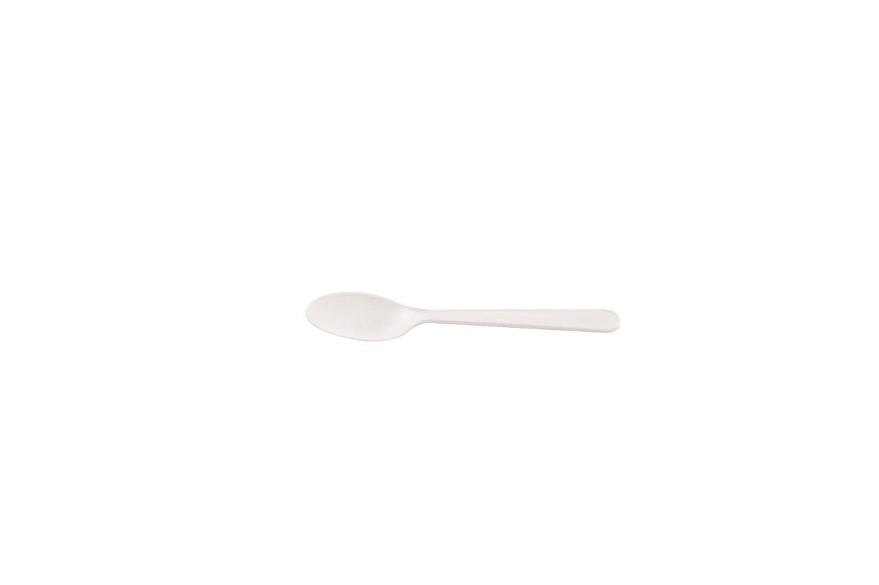 Petite cuillère blanche CPLA emballée individuellement 12,5 cm - 500 unités