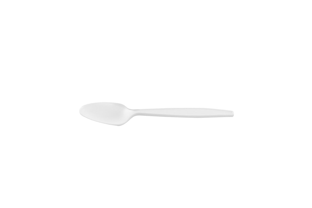 Cuillére blanche en maïs emballée individuellement 16 cm - 500 unités