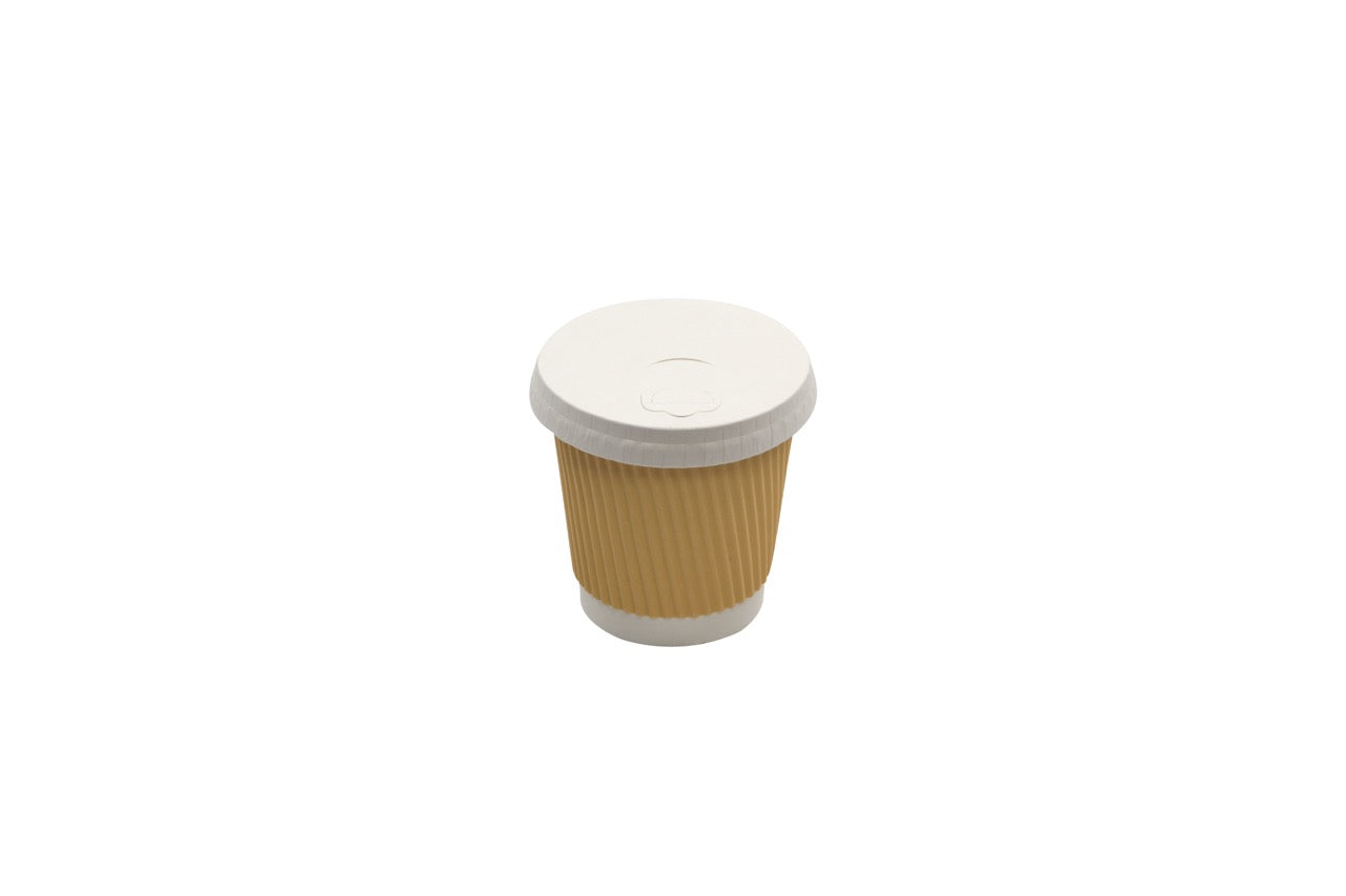 Couvercle en carton blanc à 3 fermetures pour gobelet 180 / 210 ml - 1000 unités