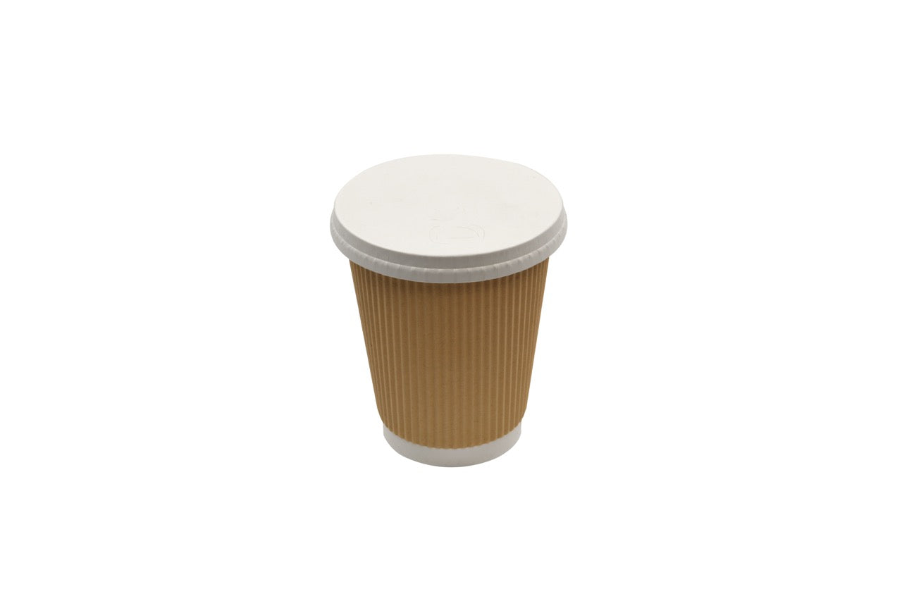 Couvercle en carton blanc à 3 fermetures pour gobelet 360 / 480 ml - 1000 unités
