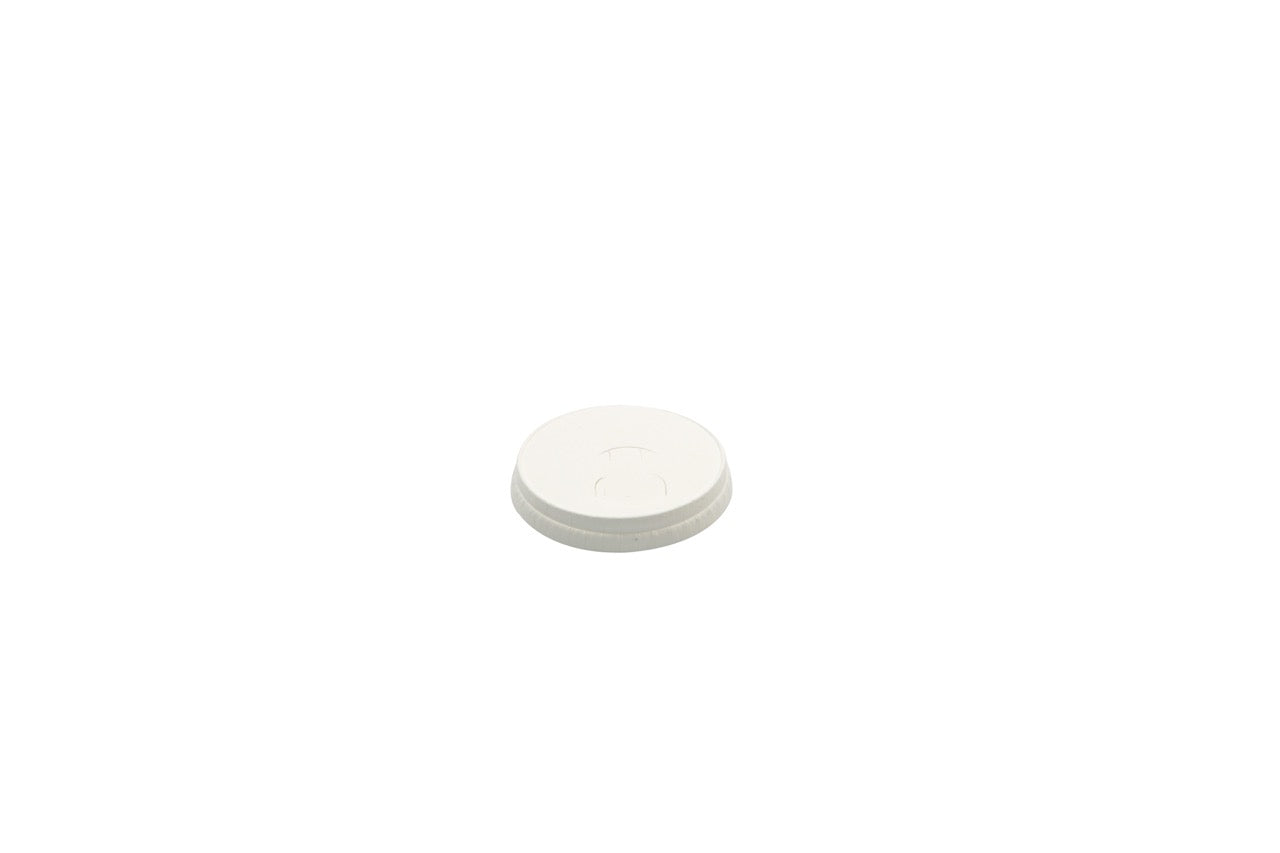 Couvercle carton blanc SANS PLASTIQUE à 3 fermetures pour gobelet 120 ml - 1000 unités