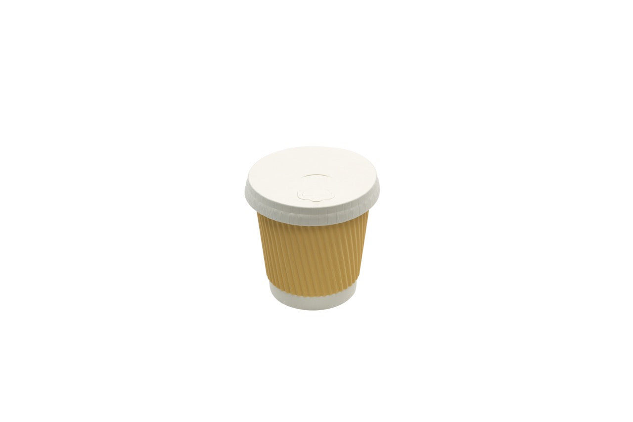 Couvercle carton blanc SANS PLASTIQUE à 3 fermetures pour gobelet 180 / 210 mll - 1000 unités