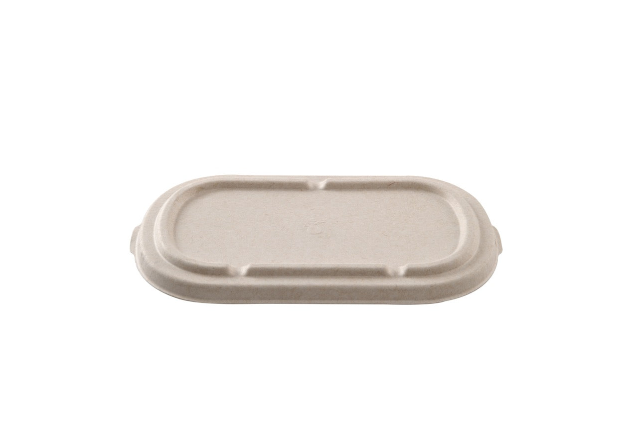 Couvercle crème en canne à sucre pour Barquette ovale 850 ml - 500 unités