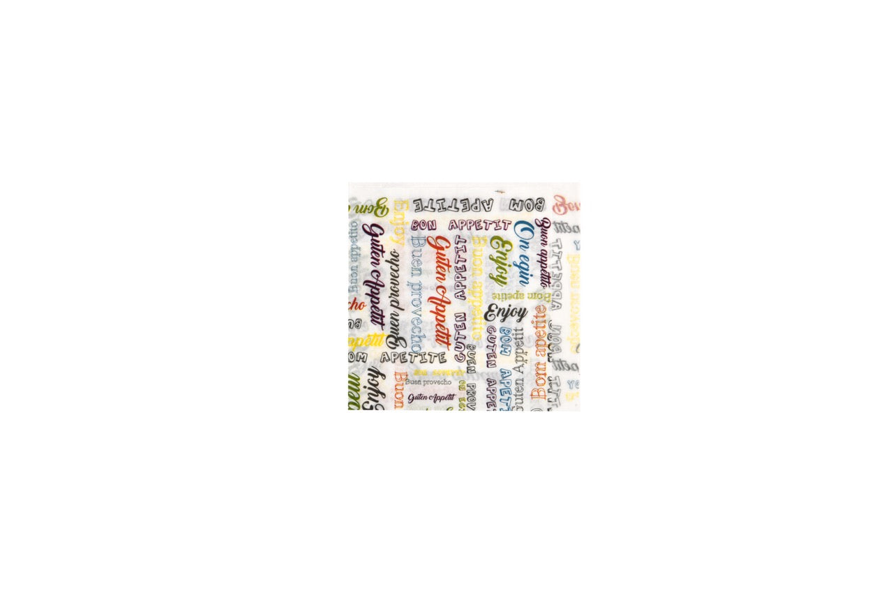 Sachet burger en papier ingraissable blanc "enjoy" 2 côtés ouvert 14 x 14 cm - 1000 unités