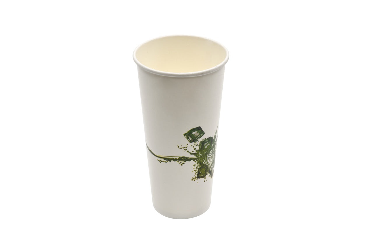 Gobelet en carton blanc avec motif glaçons pour boisson froide 660 ml - 1000 unités