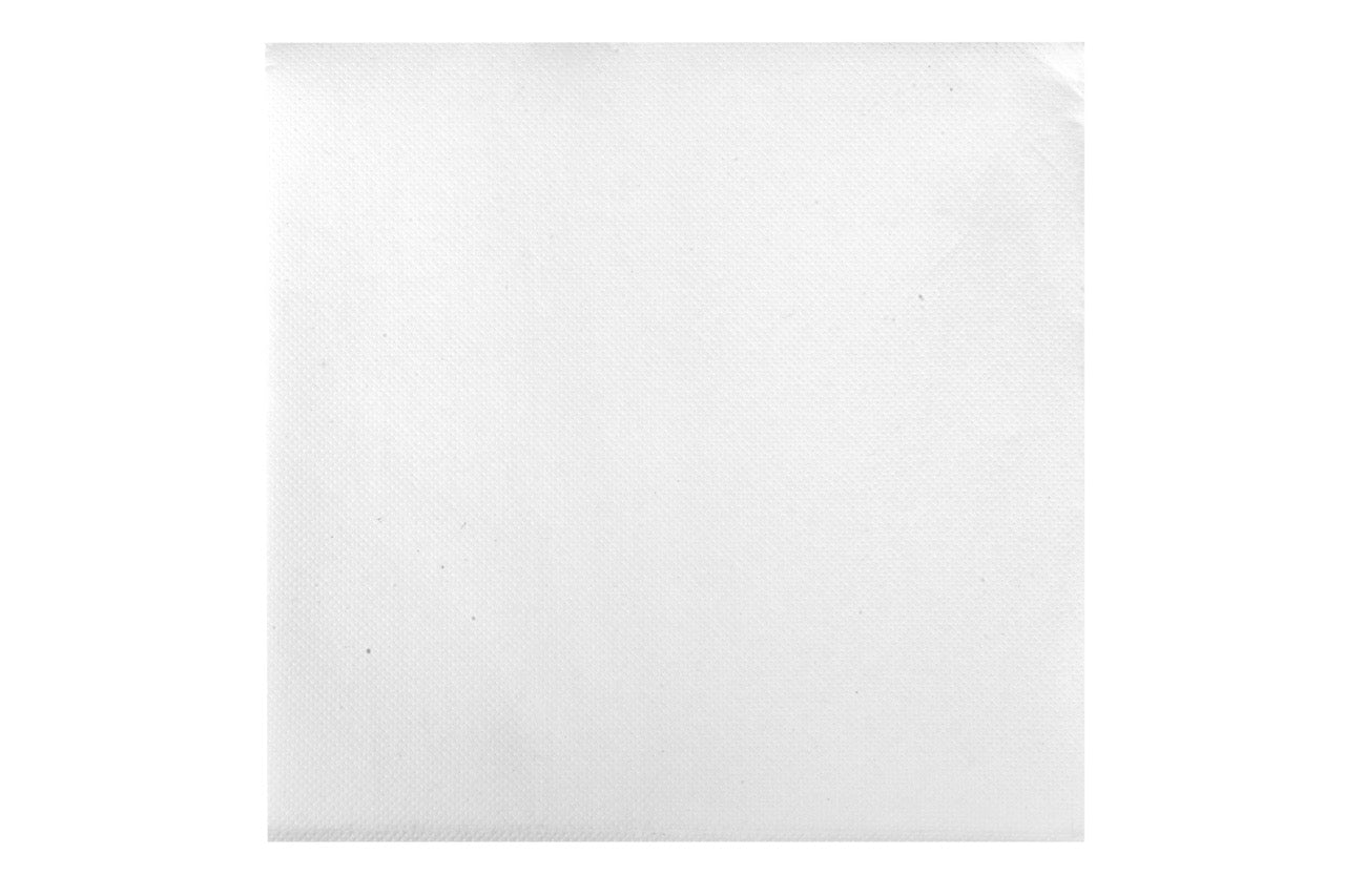 Serviette en ouate blanche 38 x 38 cm gaufrée-collée 2 plis pliée en 4 - 1200 unités