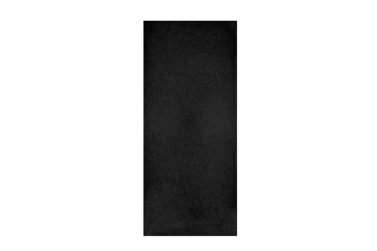 Serviette en ouate noire 32 x 40 cm gaufrée-collée 2 plis pliée en 6 Kangourou - 1200 unités