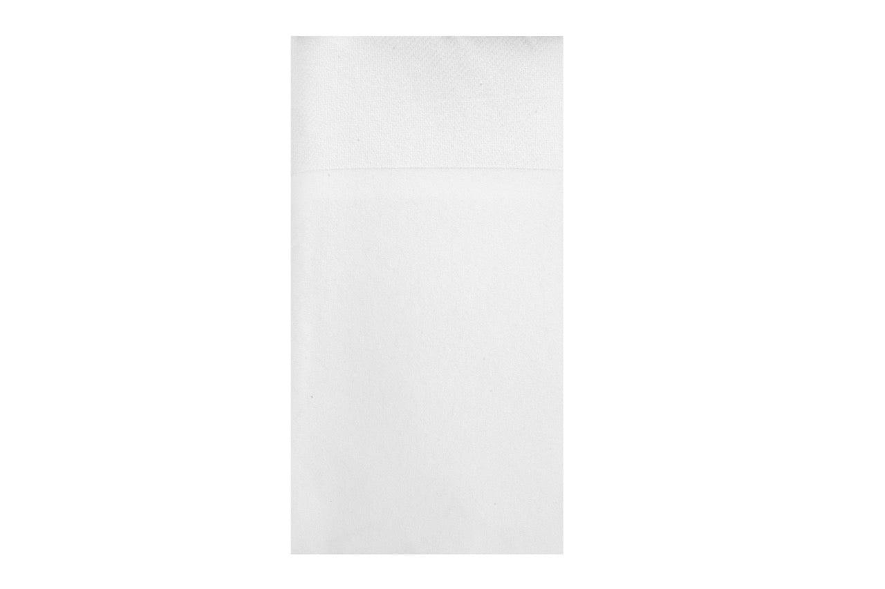 Serviette airlaid blanche 40 x 40 cm pliée en 8 Kangourou - 480 unités
