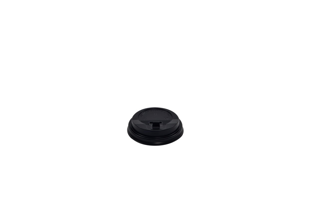 Couvercle en PS noir pour gobelet 90 ml - 1000 unités