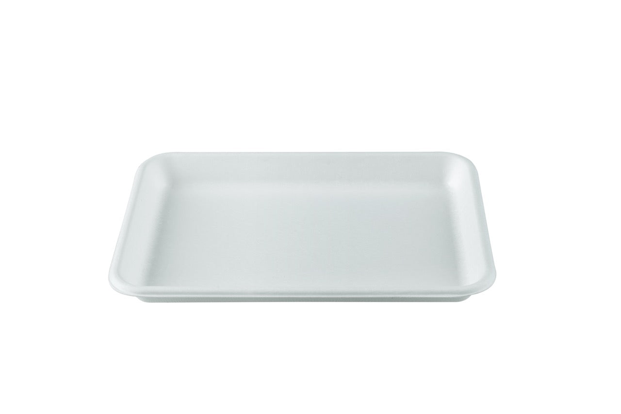 Plateau blanc en canne à sucre 22,5 x 16 cm - 500 unités