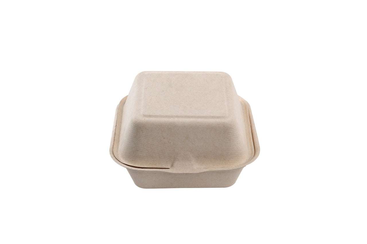 Boîte burger blanche en canne à sucre SANS PFAS 480 ml - 500 unités