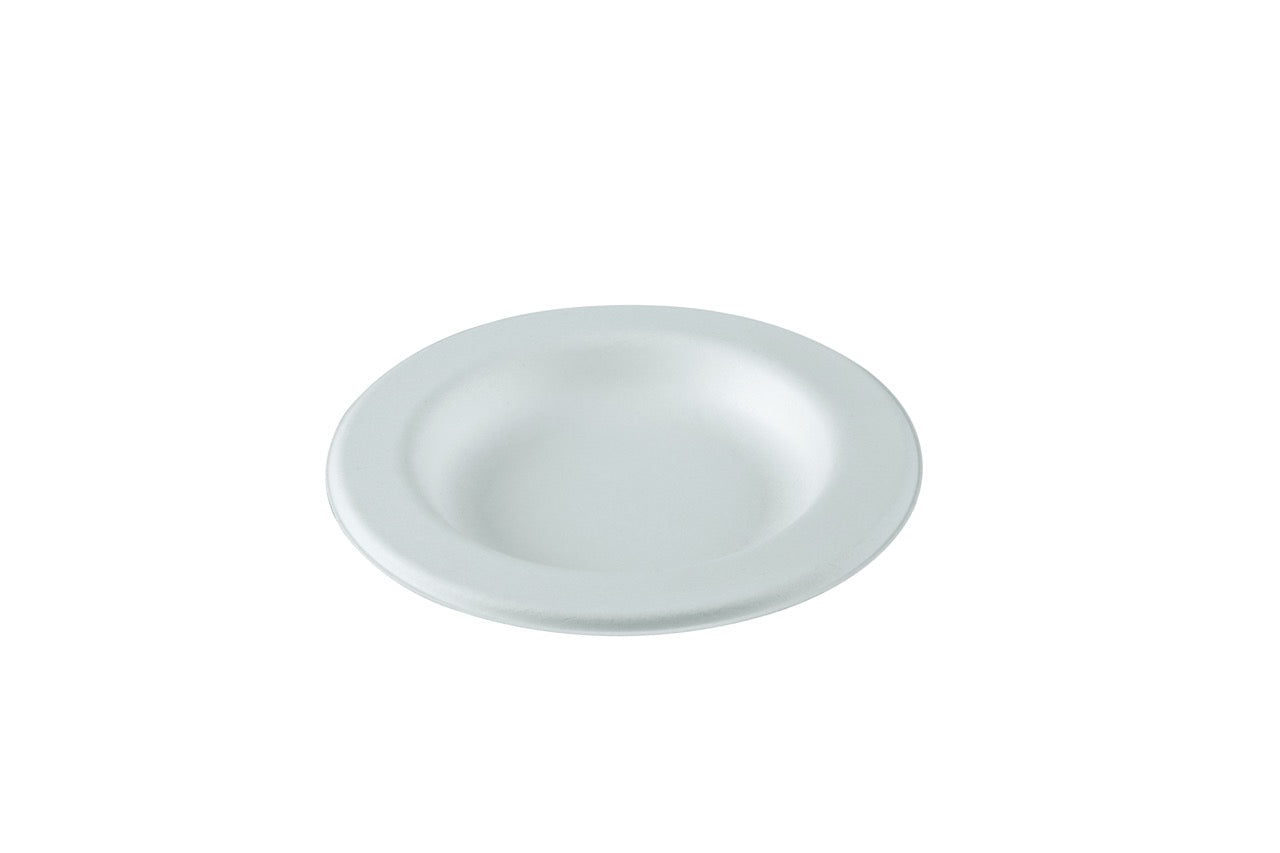 PLUS Assiette ronde blanche en canne à sucre Ø 18 cm - 800 unités