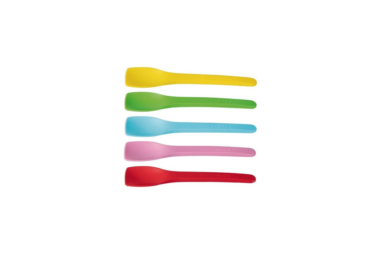 Cuillère à glace couleurs en CPLA 10 cm - 5000 unités