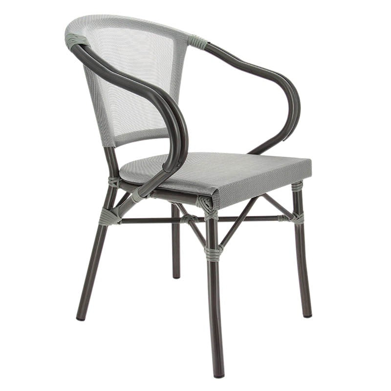 Fauteuil exterieur restaurant Biarritz GRIS METAL ｜ 1 Unité(s)