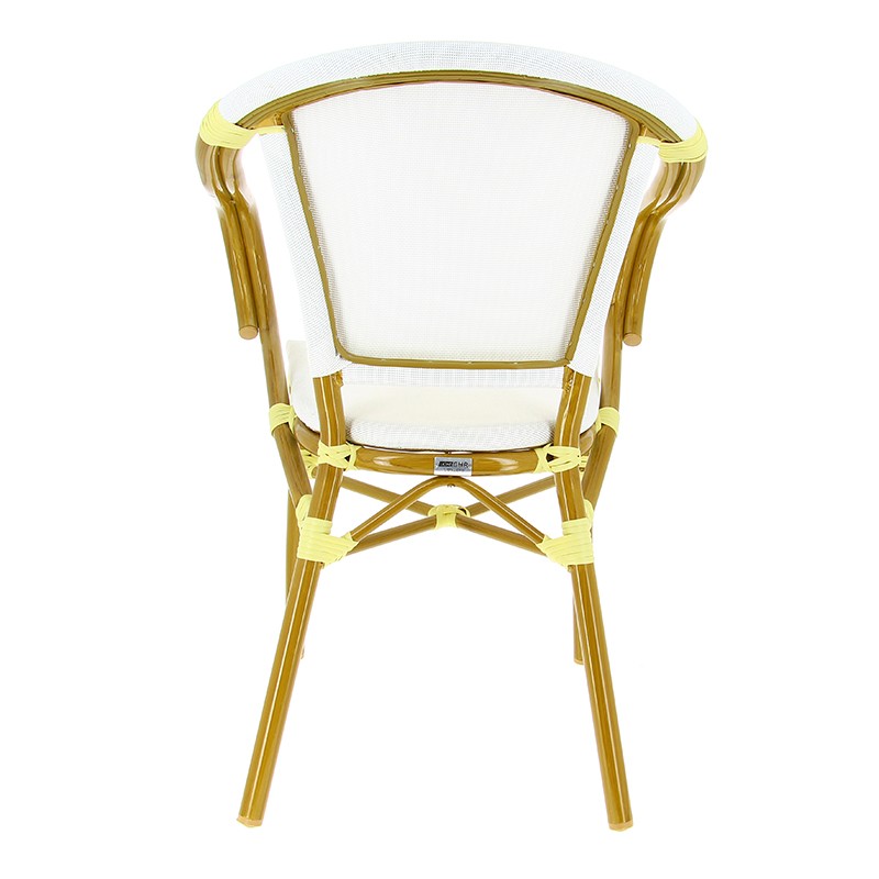 Fauteuil exterieur restaurant Biarritz BLANC METAL ｜ 1 Unité(s)