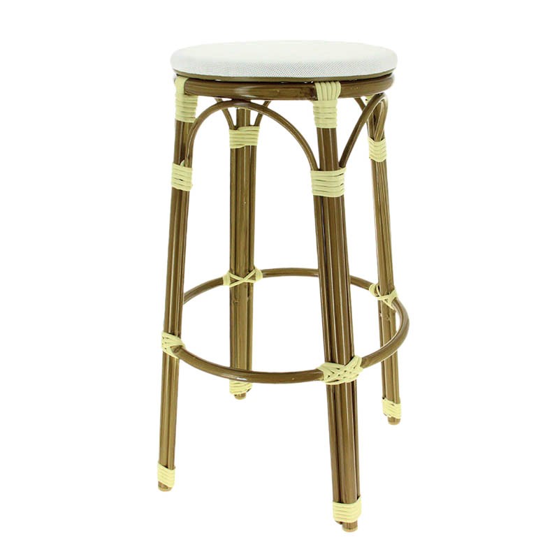 Tabouret exterieur restaurant Biarritz BLANC METAL ｜ 1 Unité(s)