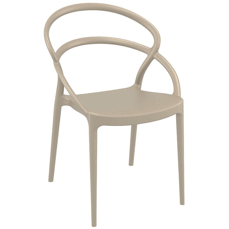 Chaise terrasse Toulon taupe PLASTIQUE ｜ 4 Unité(s)