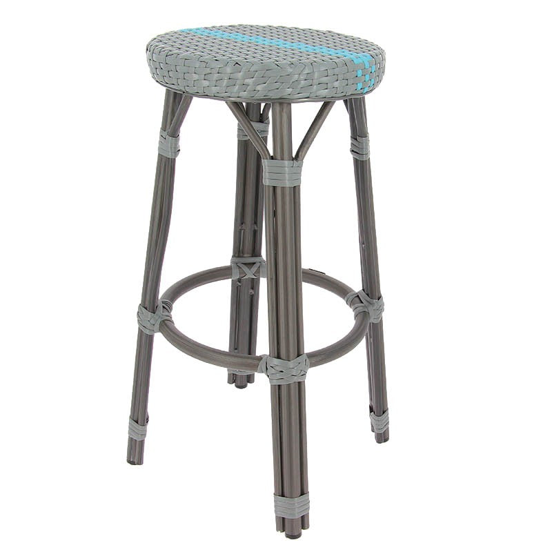 TABOURET MONACO BLEU METAL ｜ 1 Unité(s)