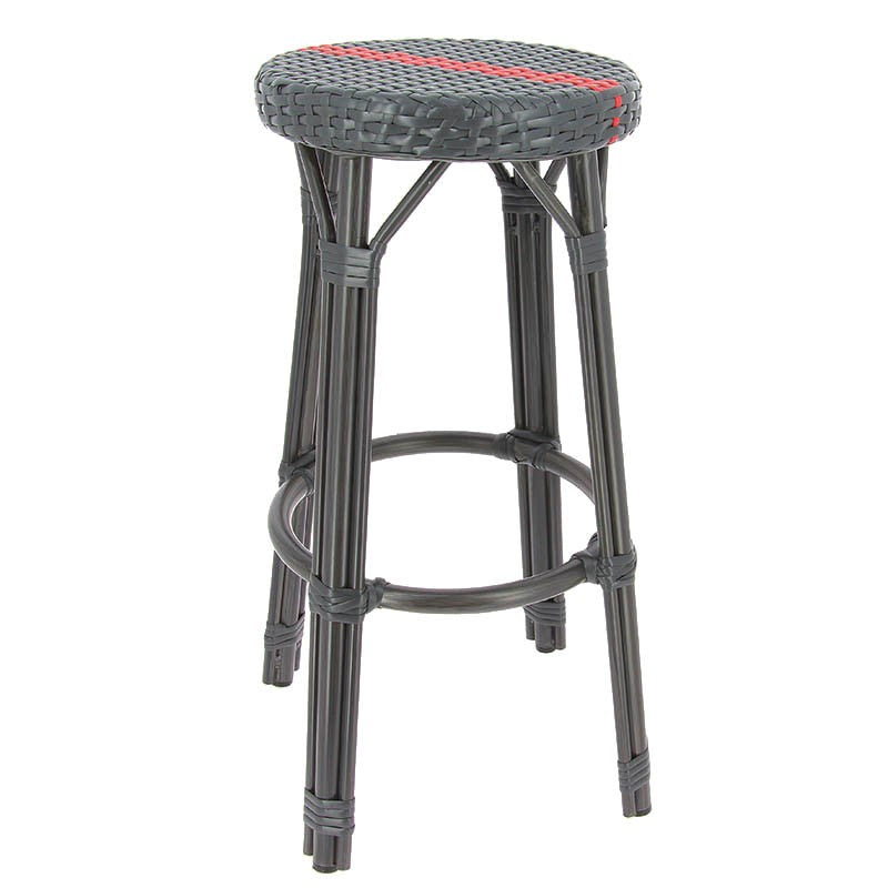 TABOURET MONACO ROUGE METAL ｜ 1 Unité(s)