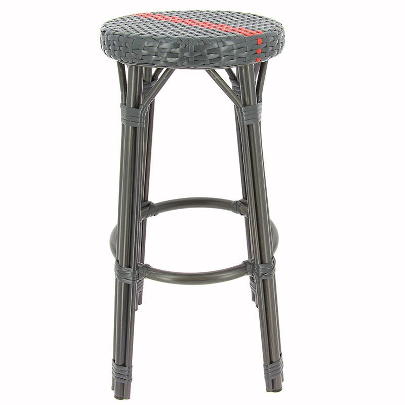 TABOURET MONACO ROUGE METAL ｜ 1 Unité(s)