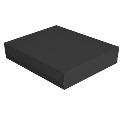 PLATEAUX + COUVERCLE 'THEPACK' 280 G/M2 40,5x30,5x6 CM NOIR CARTON ONDULÉ MICROCANAL (150 UNITÉS)