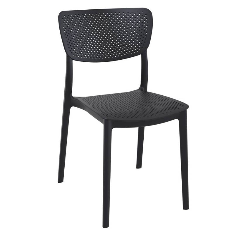 CHAISE LUCY NOIR PLASTIQUE ｜ 1 Unité(s)