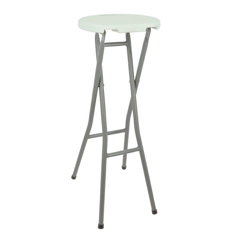 Tabouret pliant haut HDPE Nimes BLANC METAL ｜ 1 Unité(s)