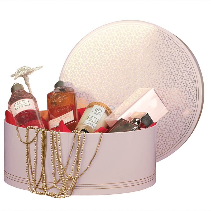 Boite à chapeau carton ronde Candy Ø34cm ROSE CARTON ｜ 8 Unité(s)