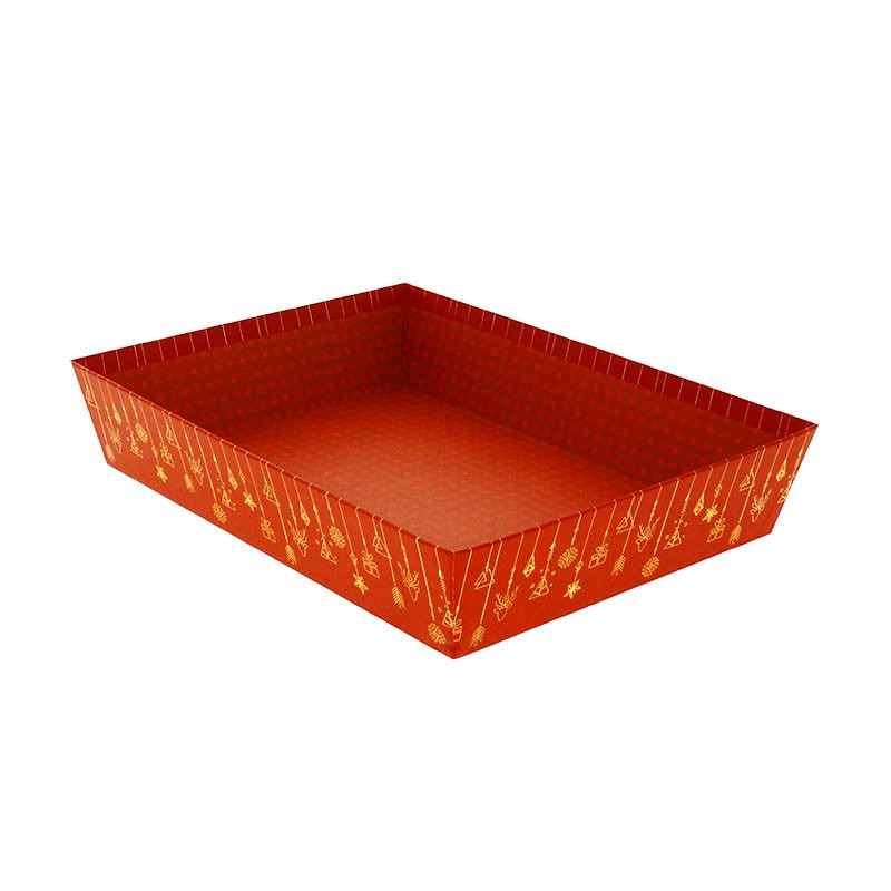 Corbeille carton rectangle Christmas 36x27 ROUGE CARTON ｜ 30 Unité(s)