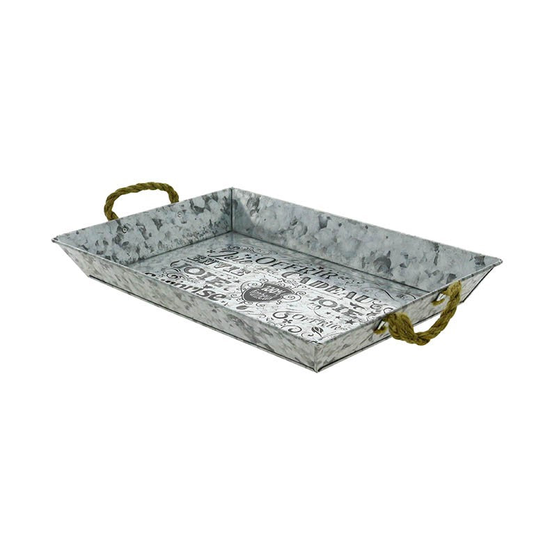 Platau rectangle zinc Comptoir 37x25 GRIS ZINC ｜ 26 Unité(s)