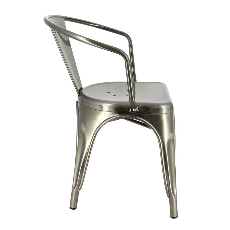 Fauteuil restaurant métal Chicago GRIS METAL ｜ 4 Unité(s)