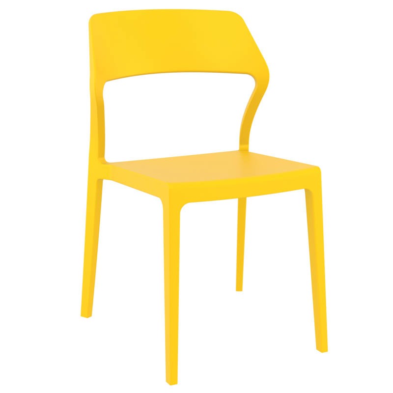 Chaise terrasse de restaurant empilable Snow JAUNE PLASTIQUE ｜ 1 Unité(s)