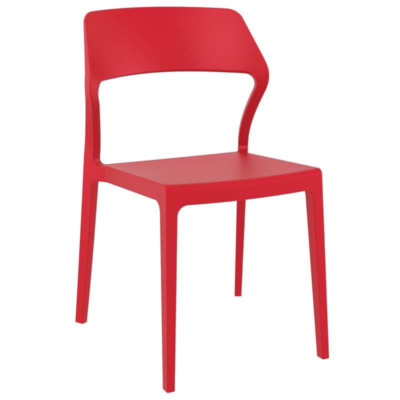 Chaise terrasse de restaurant empilable Snow ROUGE PLASTIQUE ｜ 1 Unité(s)