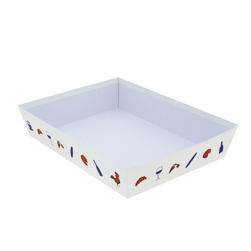 Corbeille carton rectangle Hexagone 36x27 BLANC CARTON ｜ 30 Unité(s)