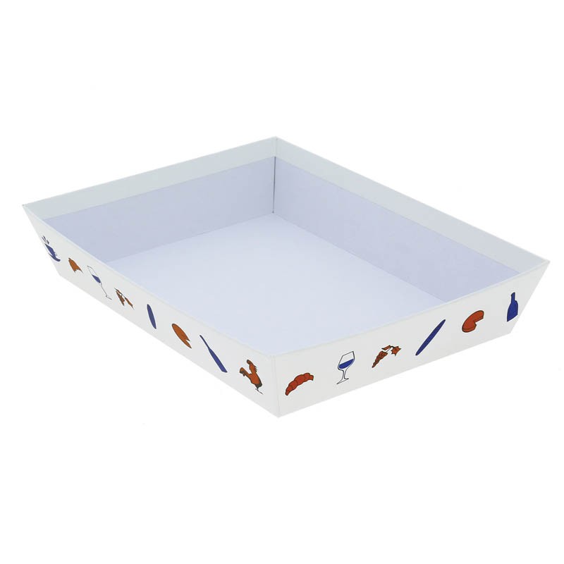 Corbeille carton rectangle Hexagone 27x20 BLANC CARTON ｜ 48 Unité(s)