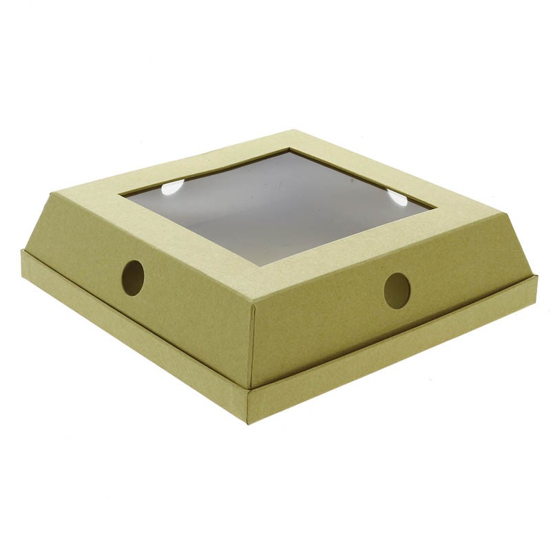 Cloche à fromage Kraft carrée 25x25 MARRON CARTON ｜ 20 Unité(s)