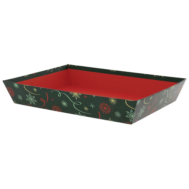 Corbeille carton rectangle Noel Vert 36x27 VERT CARTON ｜ 30 Unité(s)