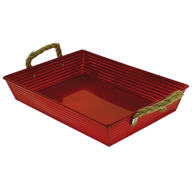 Plateau métal rouge Zinka 26x20 ROUGE ZINC ｜ 38 Unité(s)