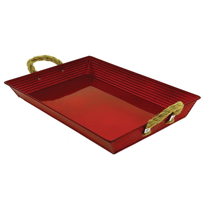 Plateau rectangle métal rouge Zinka 35x25 ROUGE ZINC ｜ 26 Unité(s)