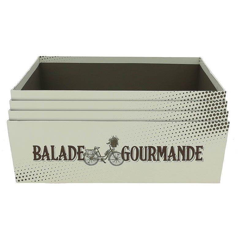 Boite carton carrée empilable Balade Gourmande 33x33 BLANC CARTON ｜ 10 Unité(s)