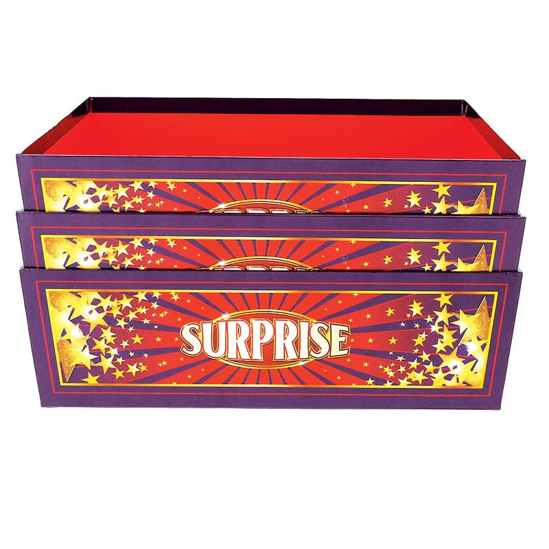 Boite carton carrée cempilable Surprise 33x33 ROUGE CARTON ｜ 10 Unité(s)