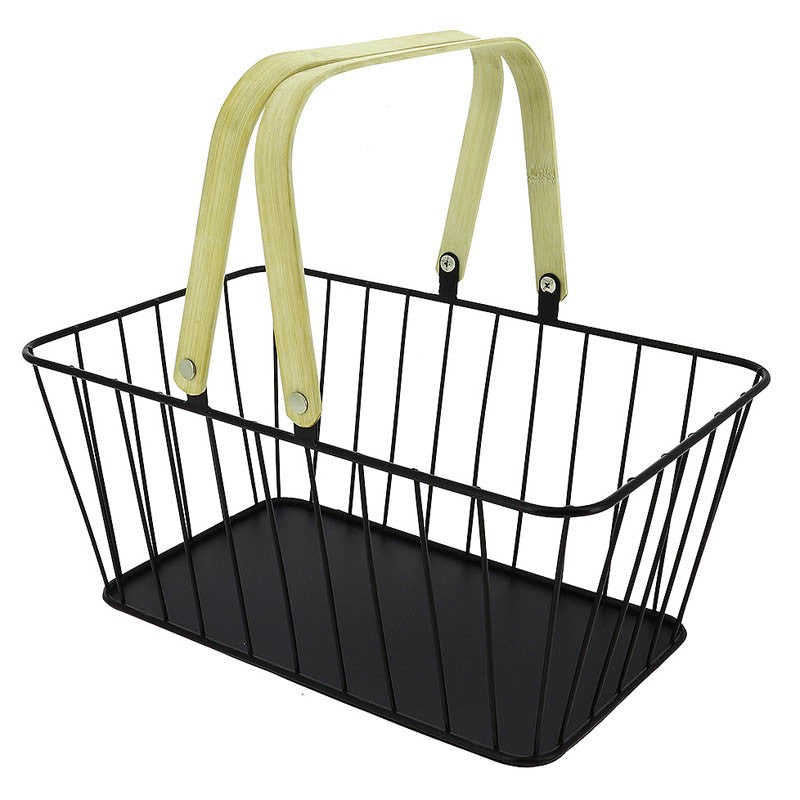 Panier métal rectangle ajouré Steely 33x21 NOIR METAL ｜ 8 Unité(s)