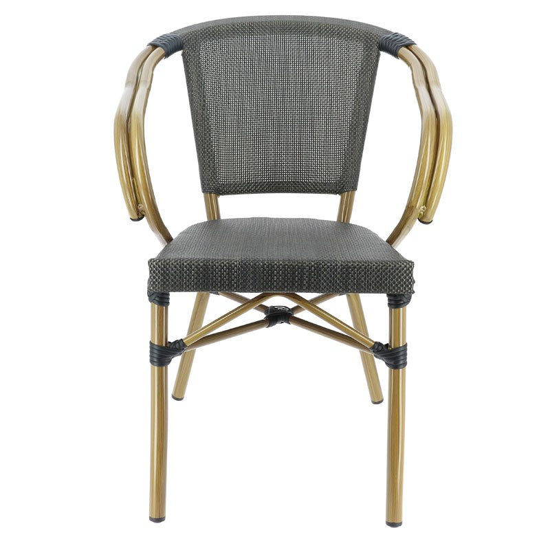 Fauteuil exterieur restaurant Biarritz BRONZE METAL ｜ 1 Unité(s)