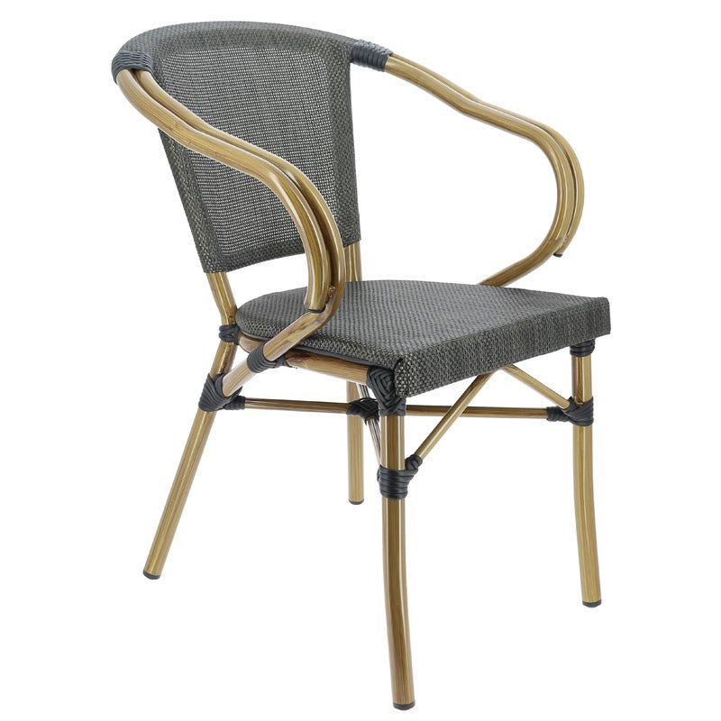 Fauteuil exterieur restaurant Biarritz BRONZE METAL ｜ 1 Unité(s)