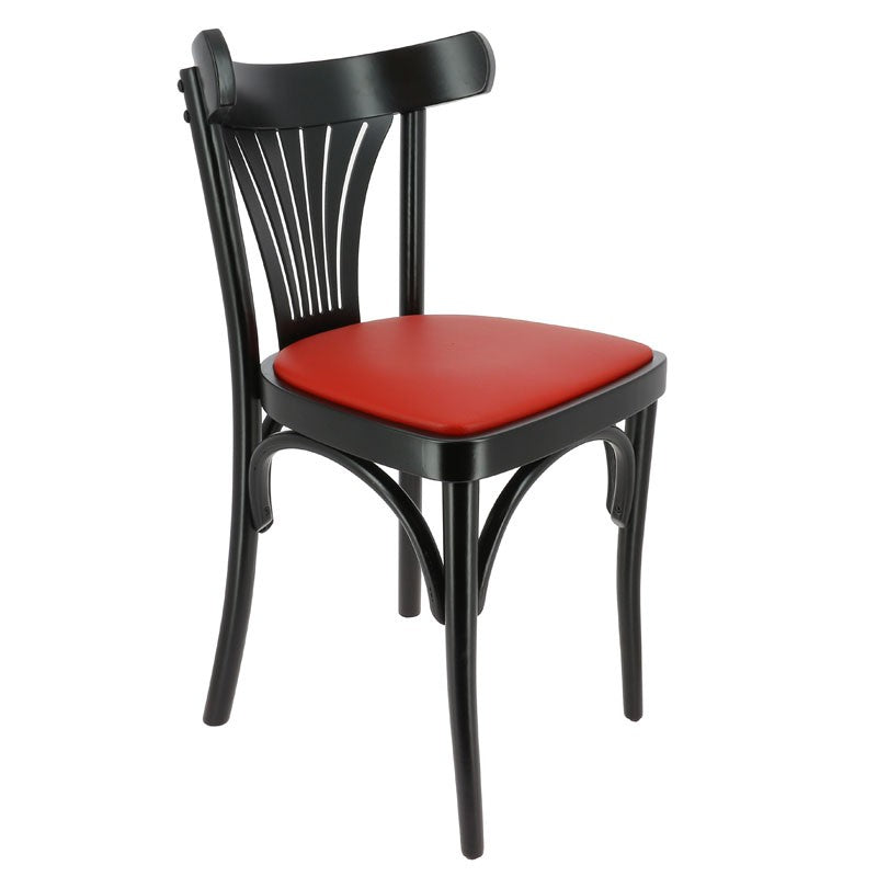 Chaise bois New Orleans assise simili rouge ROUGE BOIS ｜ 2 Unité(s)