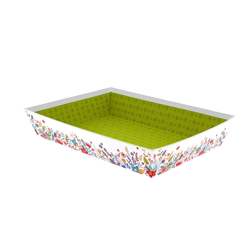 Corbeille carton rectangle Primavera 26x20 VERT CARTON ｜ 48 Unité(s)